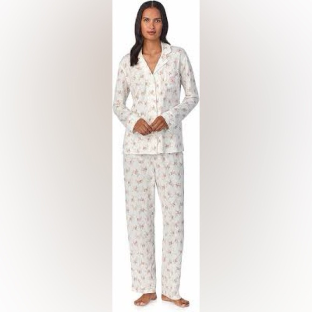 Ralph Lauren Womens Pajamas with Pink and White Floral  Pattern L